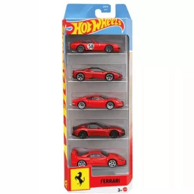   Hot Wheels Ferrari 5er-Pack JLN12 – ein Set mit 5 roten Ferrari-Automodellen für Sammler