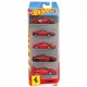 Hot Wheels Ferrari 5er-Pack JLN12 – ein Set mit 5 roten Ferrari-Automodellen für Sammler