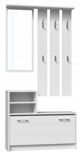  TopEshop Schuhschrank mit Sitzfläche 85 x 160 x 24 cm weiß