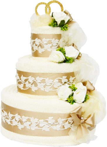 Sets Handtücher Kuchen aus 4 dicken Handtüchern. HOCHZEITSGESCHENK