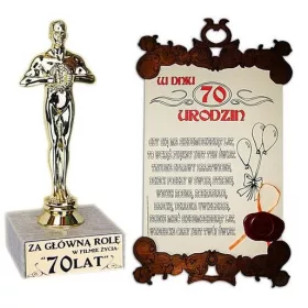  STATUETTE ZUM 70. GEBURTSTAG + DIPLOMA LUSTIGES GESCHENK