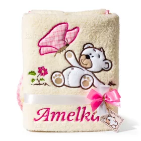  ! ZWEISCHICHTIGE Langhaar-Stickdecke mit einem Namen