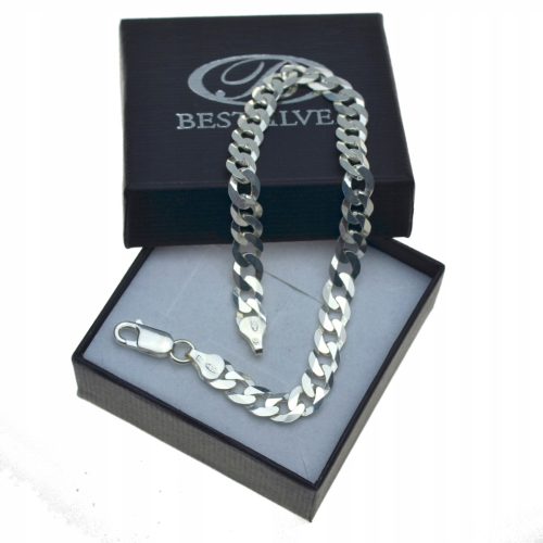  Silbernes Panzerarmband für Herren, 21 cm, SILBER!