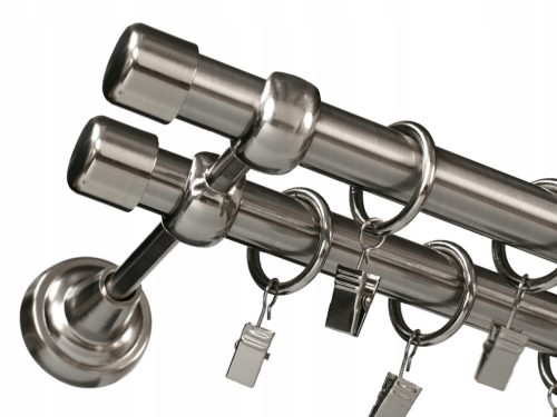  EINFACHE Gardinenstangen, doppelte Gardinenstange aus Metall, 19+19 / 300