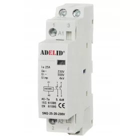   Adelid SM2 Schütz 25-20-230V FÜR TH35 SCHIENE 2 SCHIENEN 1 PHASE