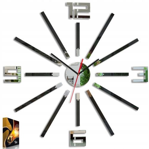 Uhr für zu Hause ModernClock Wanduhr schwarz 65cm