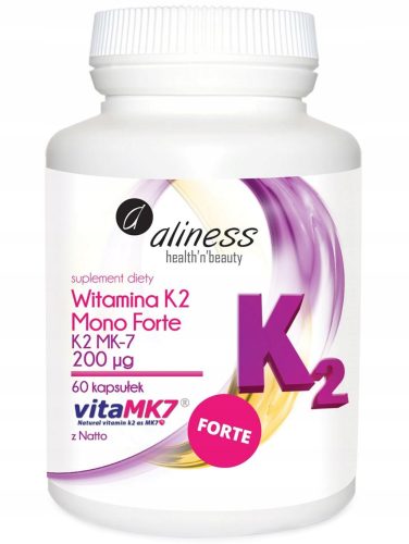 Natürliches Vitamin K2 MK-7 MonoFORTE 200 µg von Natto - 60 Kapseln