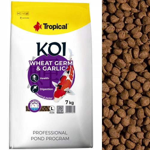  Tropisches Koi-Fischfutter mit Weizenkeimen und Knoblauchpellet, 7 kg