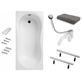    Polimat Gracja rechteckige Acrylbadewanne, seitlicher Abfluss, 140 x 70 cm