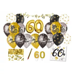  GEBURTSTAG SET zum 60. Geburtstag mit Luftballons Banner.