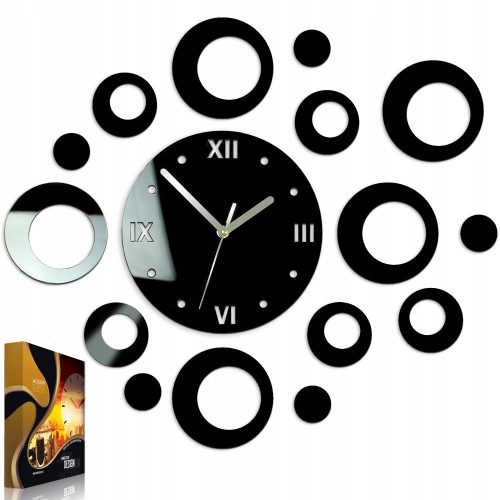 Uhr für zu Hause ModernClock Wanduhr schwarz 47cm