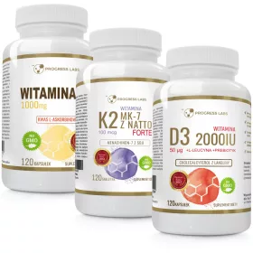   Vitamin-Set: Vitamin C 1000mg, D3 2000IU & K2 MK-7 100mcg von ForteProgress Labs