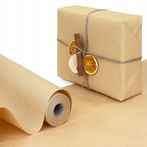 KRAFT ECO Geschenkpapier zum Verpacken von Geschenken, 55 cm/50 m Pakete