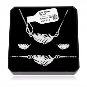  Ein Satz silberner Promi-Schmuck FEATHER FEATHERS