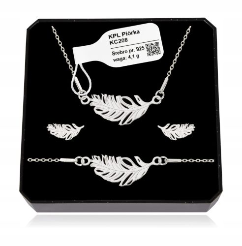  Ein Satz silberner Promi-Schmuck FEATHER FEATHERS