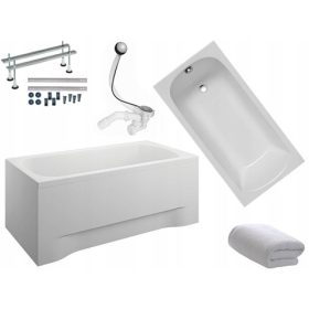   Polimat Classic rechteckige Acrylbadewanne, seitlicher Abfluss, 150 x 70 cm