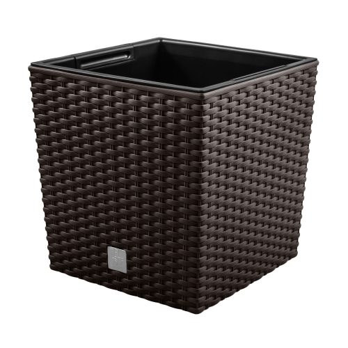  Prosperplast-Blumentopf, 22 cm x 22 x 22,8 cm, Durchmesser 22,3 cm, Kunststoff in Braun- und Beigetönen