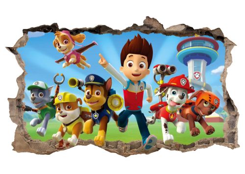 Dekorative Wandaufkleber Paw Patrol Wandaufkleber 47x77 cm, mehrfarbig