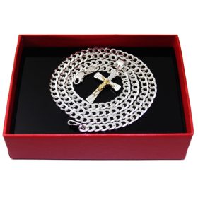  SilverZone Kette mit Kreuz, 50 cm, Silber