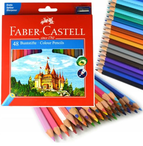  Faber-Castell Bleistiftstifte 48 Stk. + LYRA Radiergummi Mehrfarbig 1 Stk.
