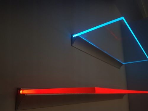 Badezimmerregale LED-Glasregal, beleuchtet, Glasböden 80x20