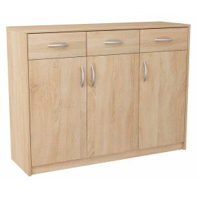    Kommode Schrank 3D3S SONOMA EICHE 110 cm Schubladen und Regal