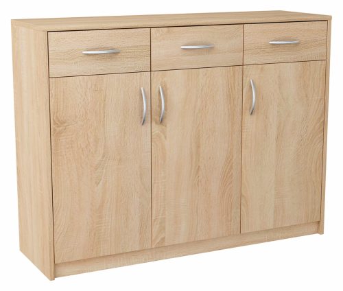  Kommode Schrank 3D3S SONOMA EICHE 110 cm Schubladen und Regal
