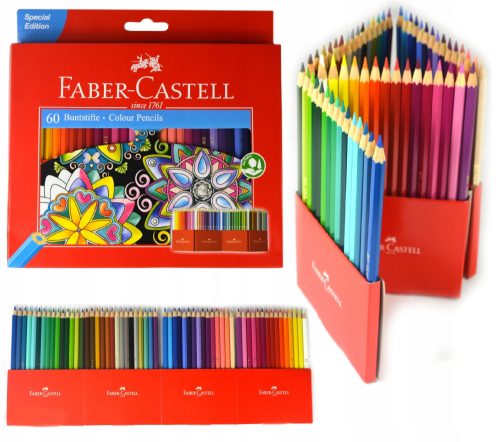  Faber-Castell Bleistiftstifte 60 Stück + Faber-Castell traditioneller schwarzer Stift