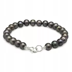  EINZIGARTIGES SILBERARMBAND MIT DUNKLEN PERLEN