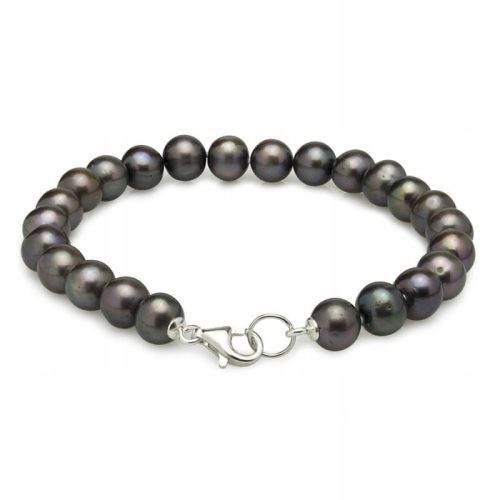  EINZIGARTIGES SILBERARMBAND MIT DUNKLEN PERLEN