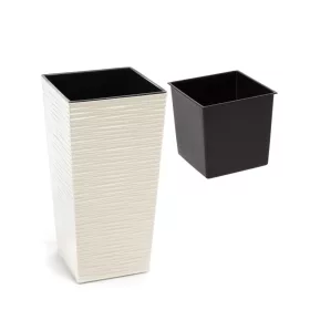    Blumentopf Lamela 57 cm x 30 x 57 cm Durchmesser 30 cm Kunststoff creme