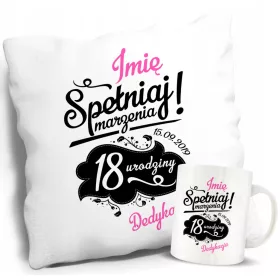    Kissen + Tasse. Geschenk zum 18., 30., 40. und 50. Geburtstag