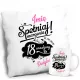  Kissen + Tasse. Geschenk zum 18., 30., 40. und 50. Geburtstag