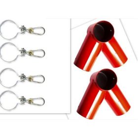  SET 2+4 Verbinder+Klemmen 100mm 90 Grad ROT