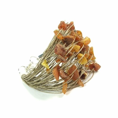  Jagna EcoMineral Leinenarmband mit Bernstein 19 cm