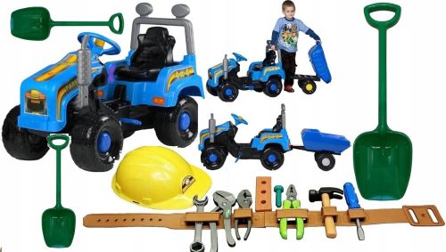  BJ Kindertraktor aus Kunststoff, Rot, Blau, Grün