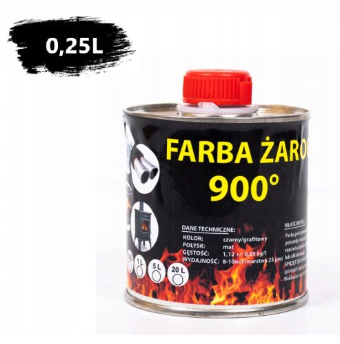Hitzebeständige Farbe für Kamine, 0,25 l, langlebig