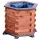  KONIUSZEK OGRODY Blumentopf 50 cm x 50 x 41 cm Durchmesser 40 cm Holztöne in Braun und Beige