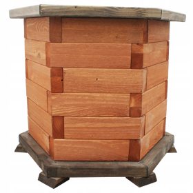    KONIUSZEK OGRODY Blumentopf 39 cm x 39 x 33 cm Durchmesser 39 cm Holztöne in Braun und Beige