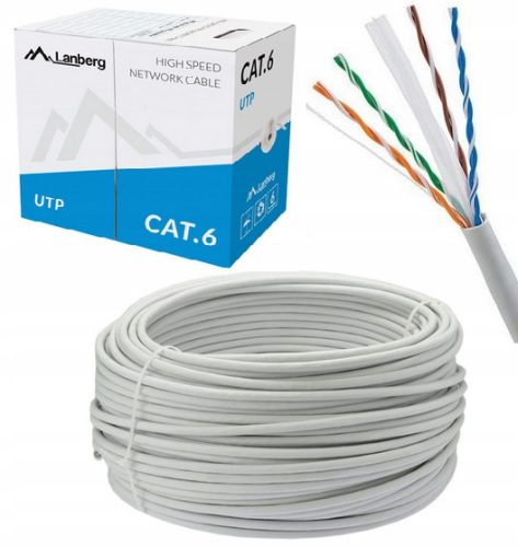  UTP CAT 6 CAT 50 m NETZWERKKABEL TWISTED PAIR LAN Internetkabel Lanberg