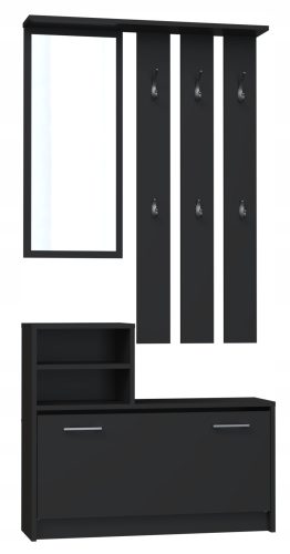  TopEshop Kleiderschrank GAR BLACK 85 x 180 x 24 cm schwarz
