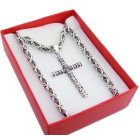  Silberne byzantinische Kette, Royal Weave, 55 cm