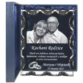  3D-Foto zum Hochzeitstag in Kristall eingraviert