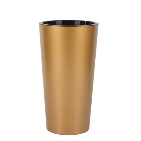    Euro3plast Blumentopf, 33 cm x 33 x 61 cm, Durchmesser 33 cm, Kunststofftöne in Gelb und Gold