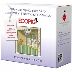    BALKONNETZ-SET FÜR KATZE, VÖGEL, TAUBEN 5X2m, ÖSE 50mm, OHNE BOHREN