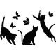 Dekorative Wandaufkleber Wandtattoo Drukant Katzen 80 x 50 cm schwarz