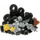  LEGO 60 Elemente: Räder und Achsen / Räder / Reifen NEU