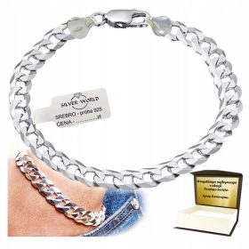    HERREN-ARMBAND AUS 925-SILBER, SPEZIELLE VOLLSTÄNDIGE RÜSTUNG, 8,4 MM + GRAVUR, SILBER