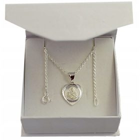    Silberne Corda-Damenkette mit Herzmedaillon, Pr. 925, kostenlose Gravur