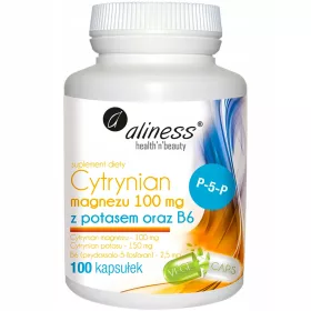   Aliness Magnesiumcitrat 100 mg und Kaliumcitrat 150 mg mit Vitamin B6 - Nahrungsergänzung